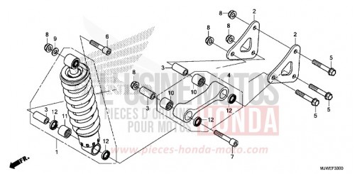 COUSSIN ARRIERE CBR500RAG de 2016